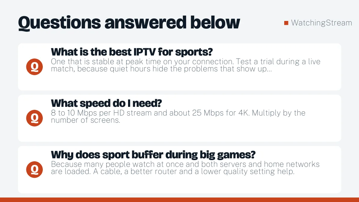 Frequently asked questions: IPTV for Sports: How to Watch Matches Without Buffering