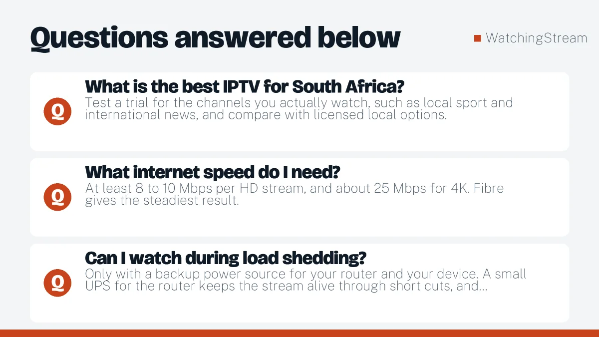 Frequently asked questions: IPTV in South Africa: What to Check Before You Subscribe