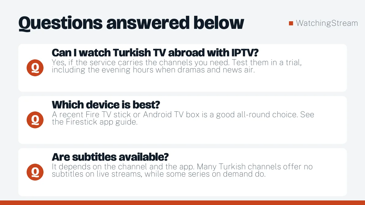 Frequently asked questions: IPTV for Turkish Channels: At Home and Abroad