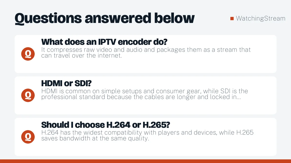 Frequently asked questions: IPTV Encoders Explained: How Video Becomes a Live Stream