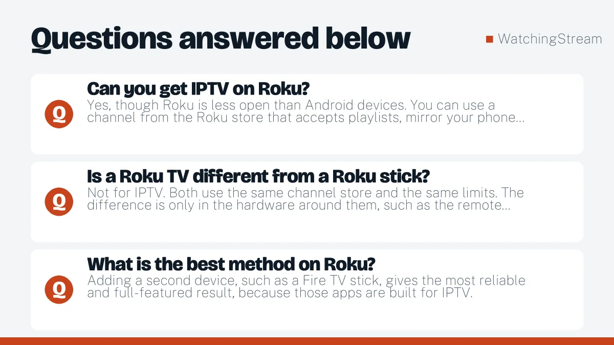 Frequently asked questions: How to Watch IPTV on a Roku TV: Three Working Methods