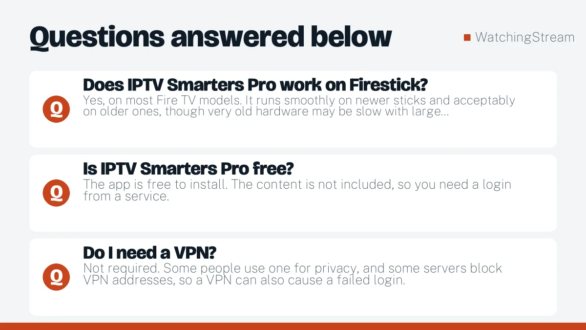 Frequently asked questions: IPTV Smarters Pro on Firestick: Install It in 4 Steps