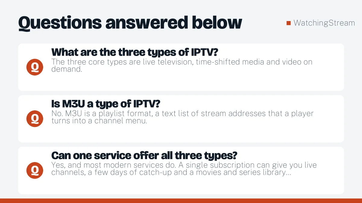 Frequently asked questions: The 3 Types of IPTV: Live, Time-Shifted and On Demand
