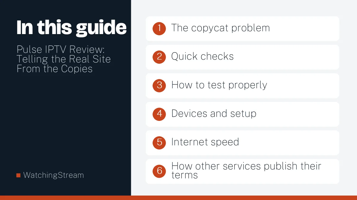 What this guide covers: Pulse IPTV Review: Telling the Real Site From the Copies