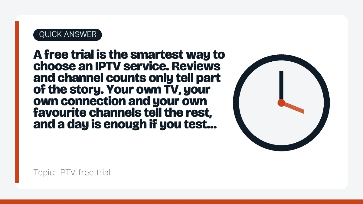 Quick answer: IPTV free trial