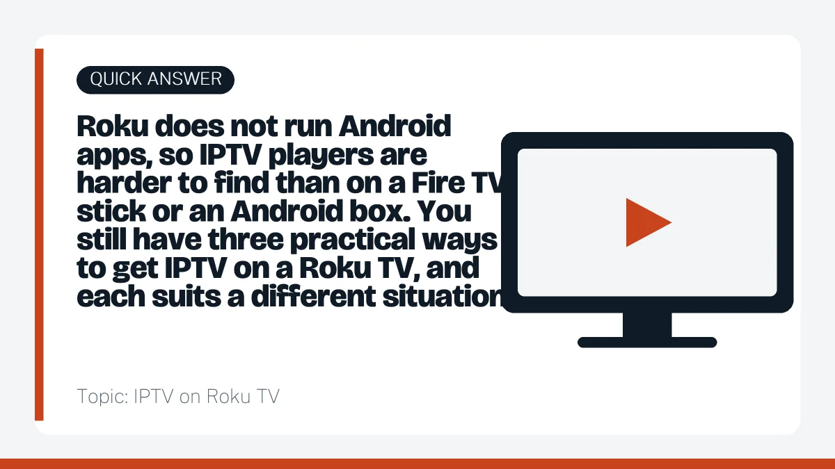 Quick answer: IPTV on Roku TV