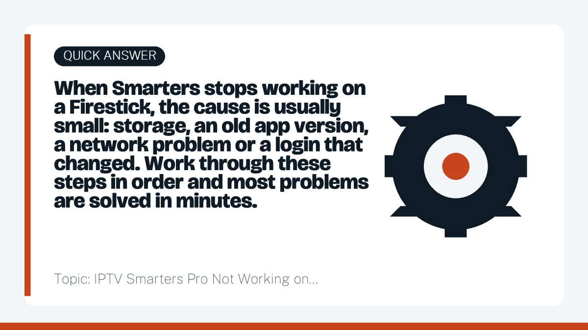 Quick answer: IPTV Smarters Pro Not Working on Firestick
