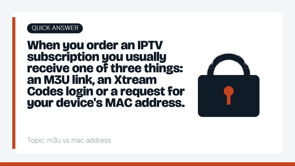 Quick answer: m3u vs mac address